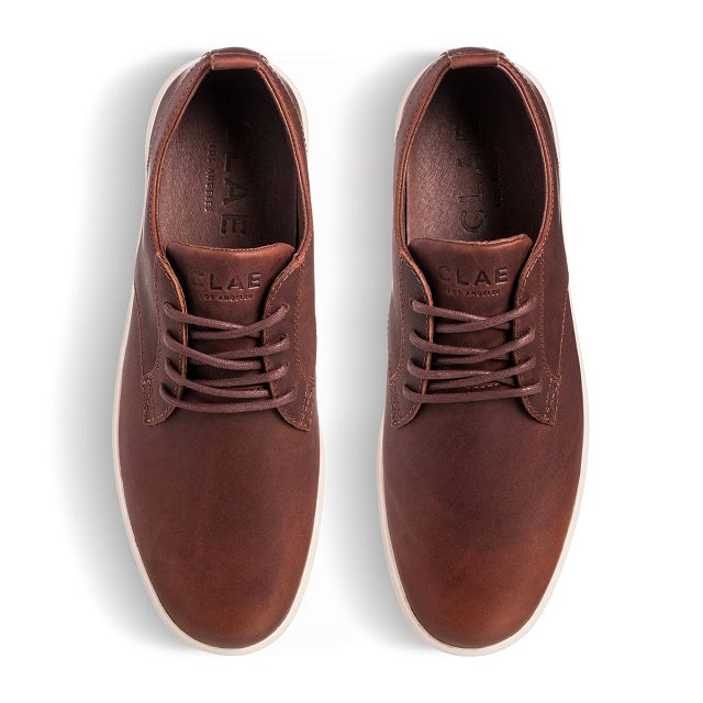 CLAE ELLINGTON DS Shoes Mens USA218-F70 In Chestnut Oiled Leather